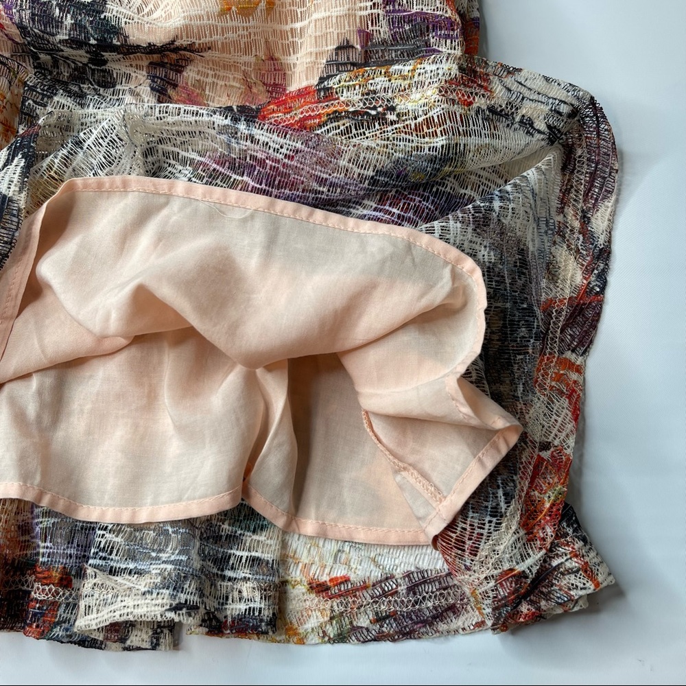 Anthropologie Maeve Mackenzie Spaghetti Strap Dress Floral Mesh Overlay, Size 0 - Picture 11 of 15